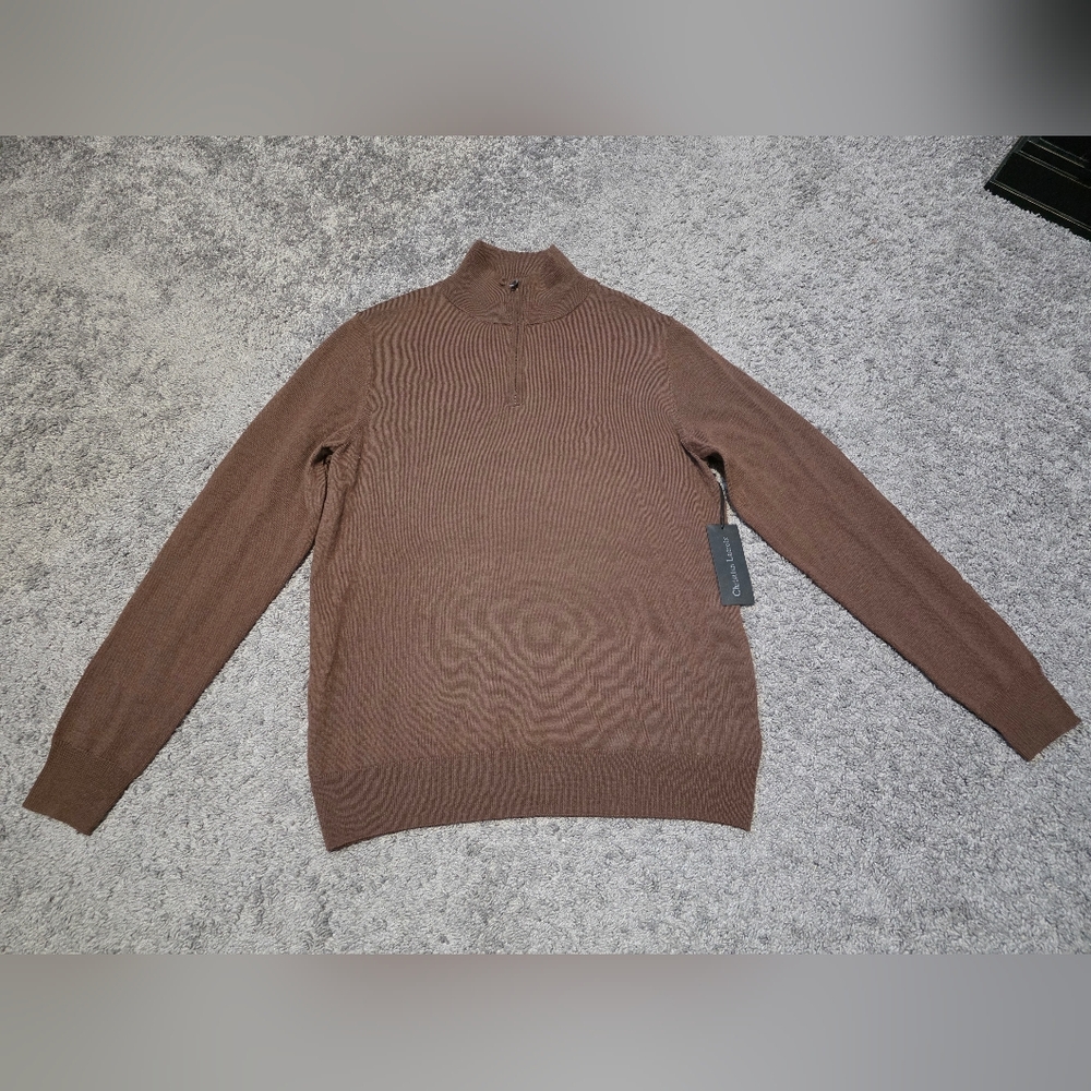 Christian Lacroix Men's Brown Half-Zip Sweater